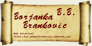 Borjanka Branković vizit kartica